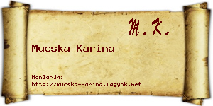 Mucska Karina névjegykártya